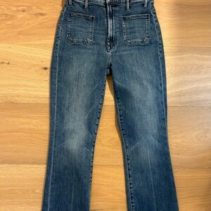 Mother Hustler Patch Pocket Ankle Fray, 25, out for the evening wash